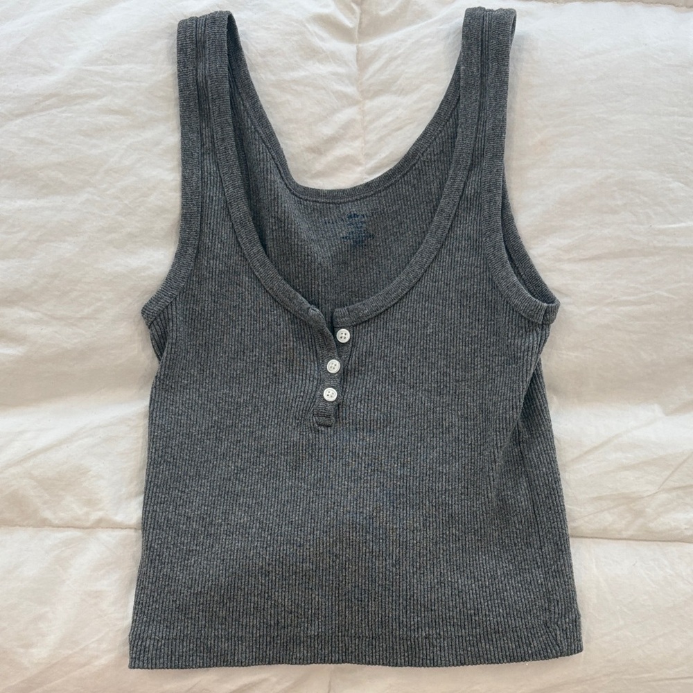 Brandy Melville Gray Ribbed Women's Tank Top